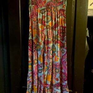 Colorful Paisley wide leg palazzo pants